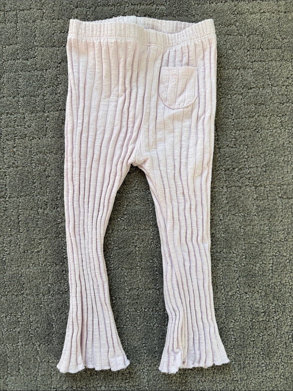 Zara Pale Pink Ribbed Flared Leggings